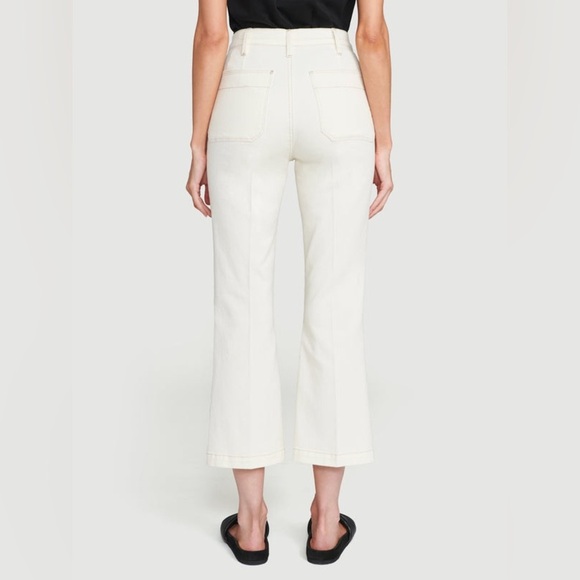 FRAME Carpenter Color Crop Flare Jeans Off White Size 26 - Picture 12 of 14